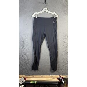 Marika Leggings Womens Large Black Stretch Skinny‎ Mesh Detail Pockets 25 Inseam